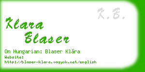 klara blaser business card